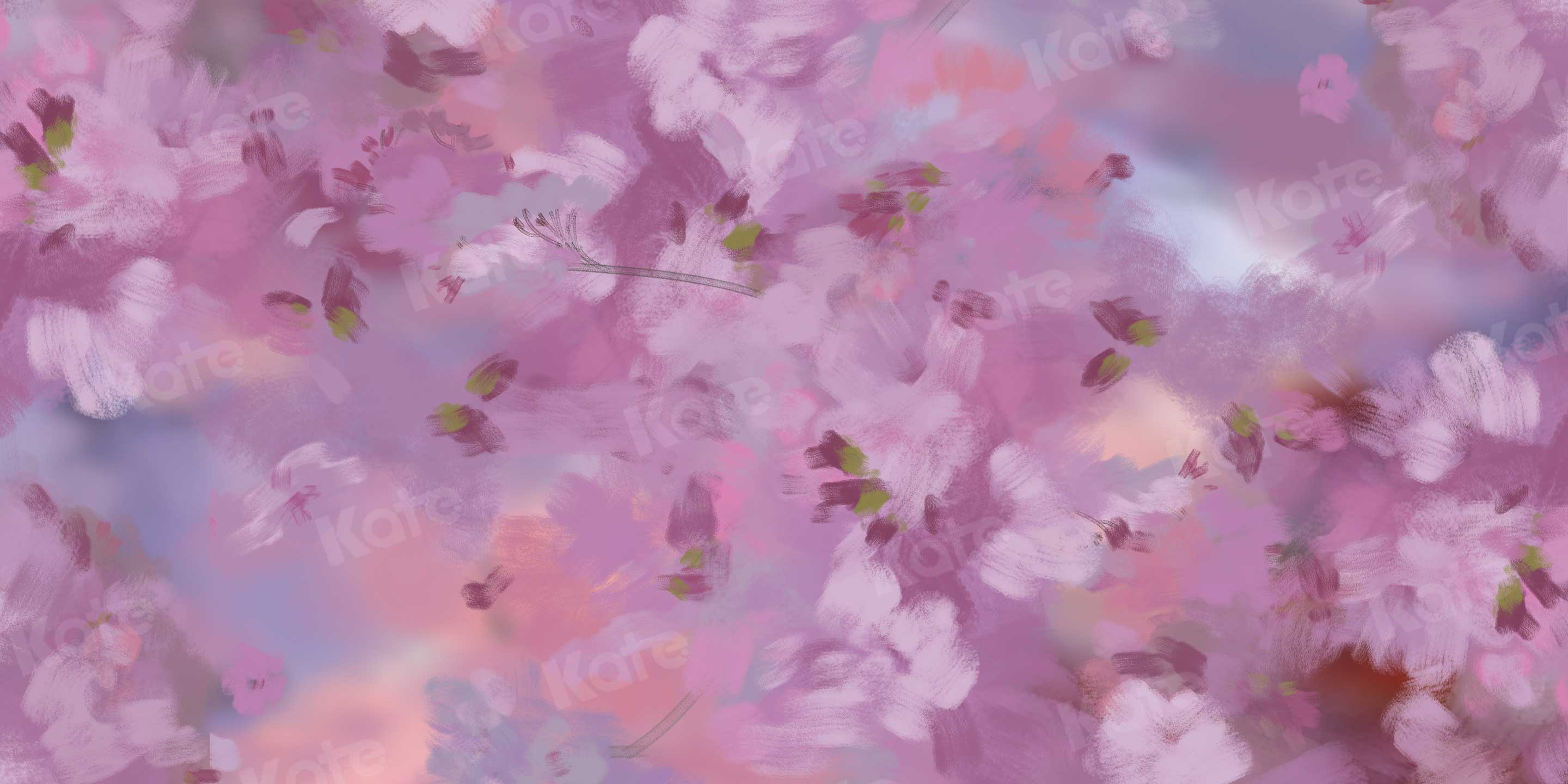Kate Fine Art Painting Pink Floral Backdrop for Photography - Image 5