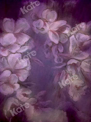 Kate Fine Art Purple Painting Flowers Backdrop for Photography - Image 2
