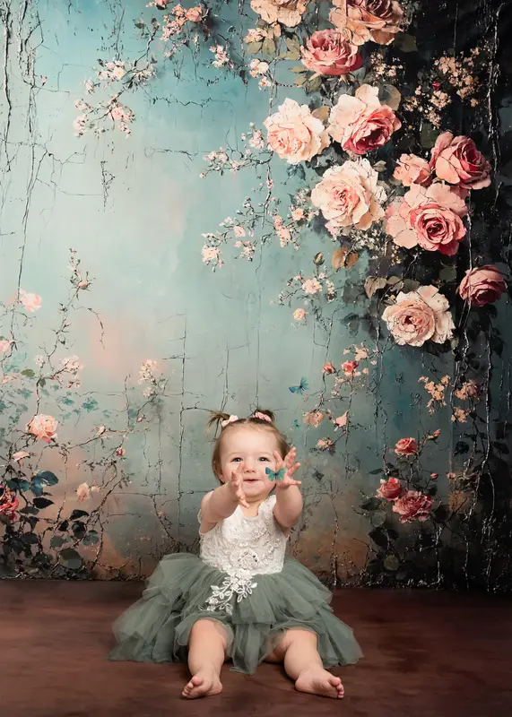 Kate Fine Art Vintage Flower Backdrop Designed by Emetselch - Image 9