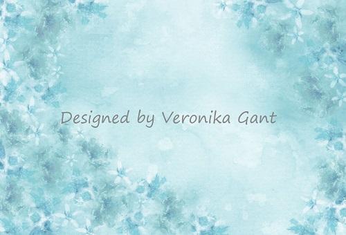 Kate Fine Art Watercolors Blue Flowers Abstract Backdrop designed by Veronika Gant - Image 2