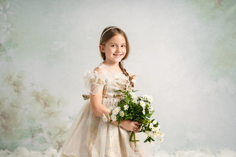 Kate Fine Art Watercolors Green Flowers Abstract Backdrop designed by Veronika Gant - Image 5