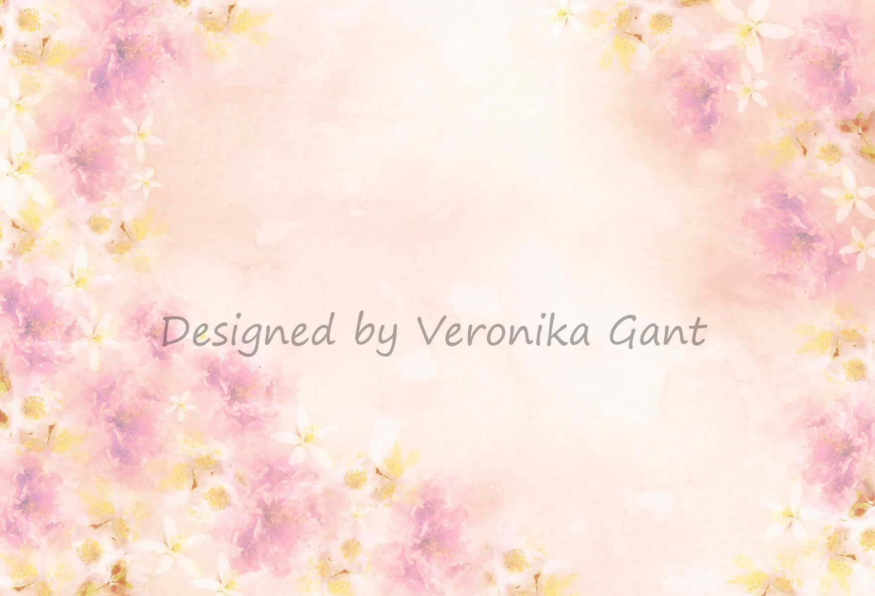 Kate Fine Art Watercolors Pink Flowers Abstract Backdrop designed by Veronika Gant - Image 2