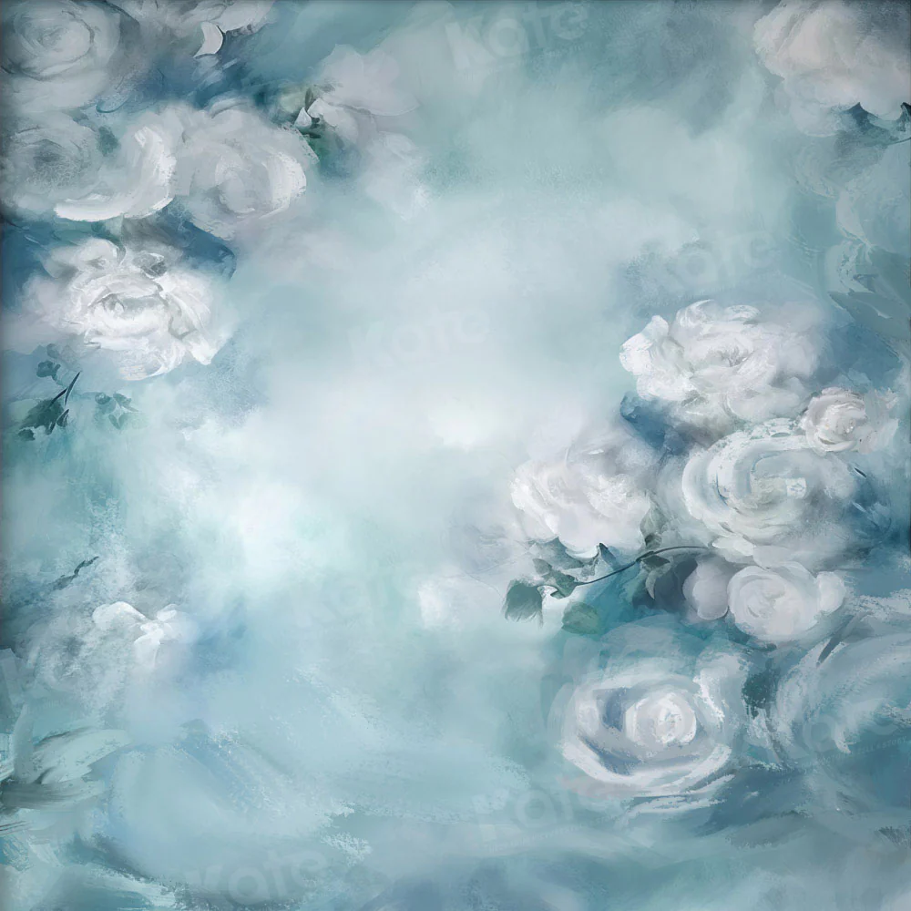 Kate Fine Art White Floral Blue Backdrop Designed by GQ - Image 4