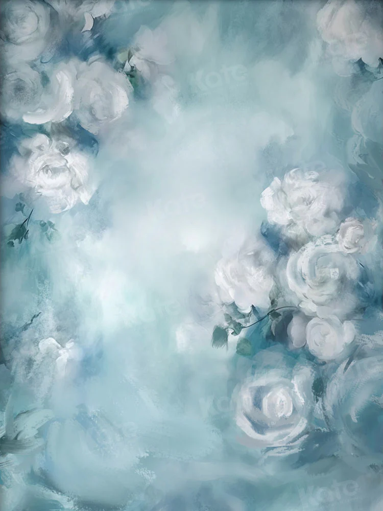 Kate Fine Art White Floral Blue Backdrop Designed by GQ - Image 5