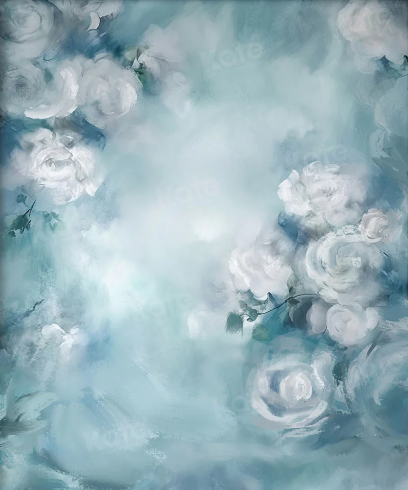 Kate Fine Art White Floral Blue Backdrop Designed by GQ - Image 6