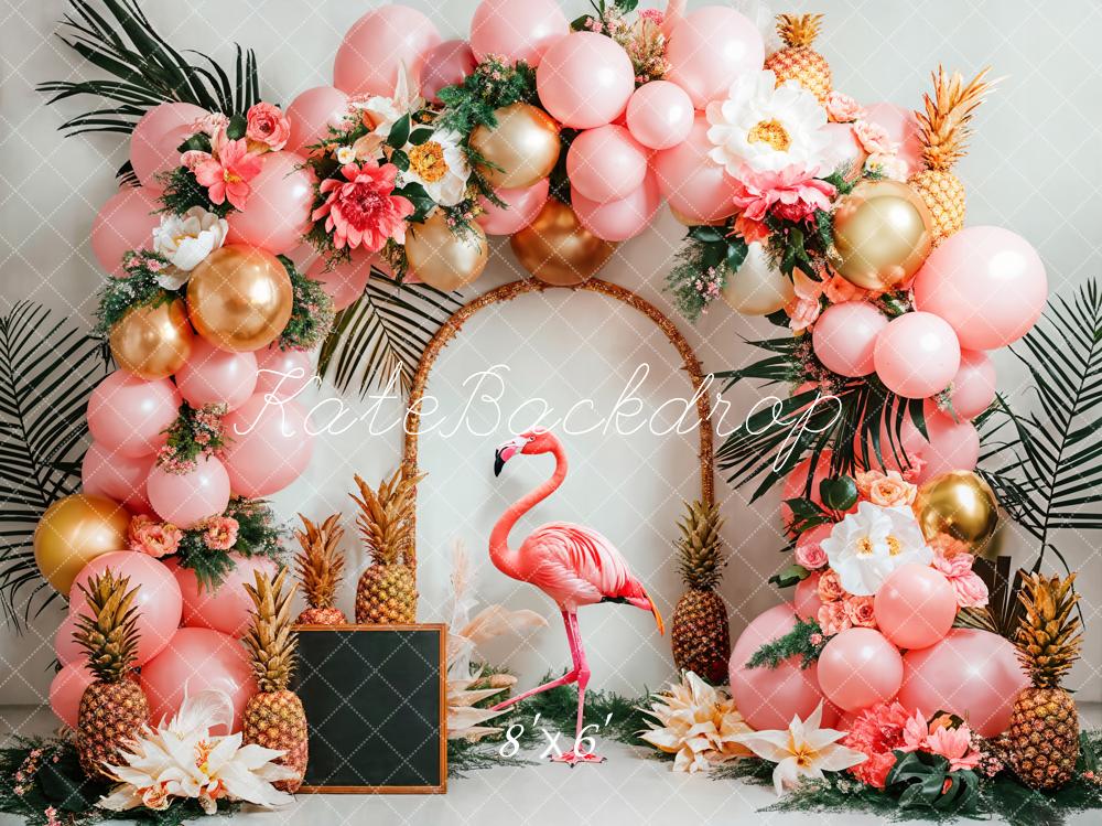 Kate Flamingo Pink Balloon Flower Arch Backdrop Designed by Emetselch - Image 3