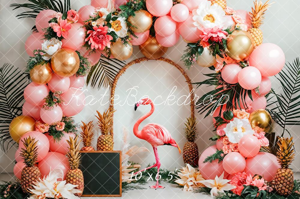 Kate Flamingo Pink Balloon Flower Arch Backdrop Designed by Emetselch - Image 4