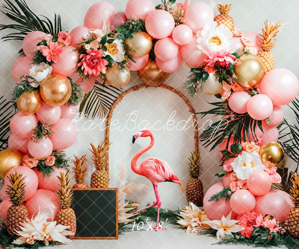 Kate Flamingo Pink Balloon Flower Arch Backdrop Designed by Emetselch - Image 5