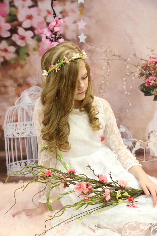 Kate floral antique pink for cake smash backdrop designed by Studio Gumot - Image 6