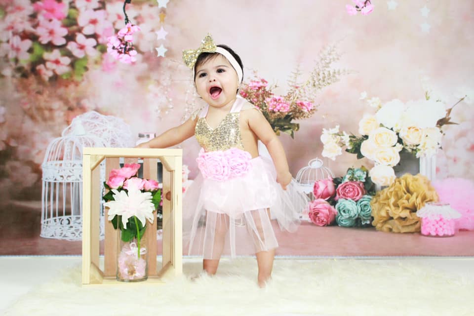 Kate floral antique pink for cake smash backdrop designed by Studio Gumot - Image 8