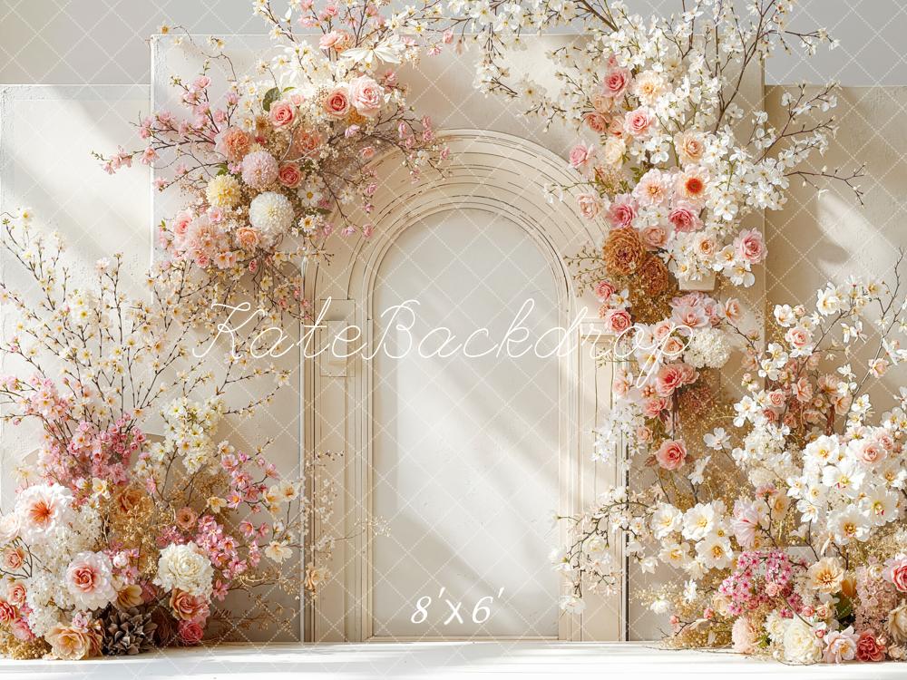 Kate Floral Arch Cream Arrangement Backdrop Designed by Emstselch - Image 3
