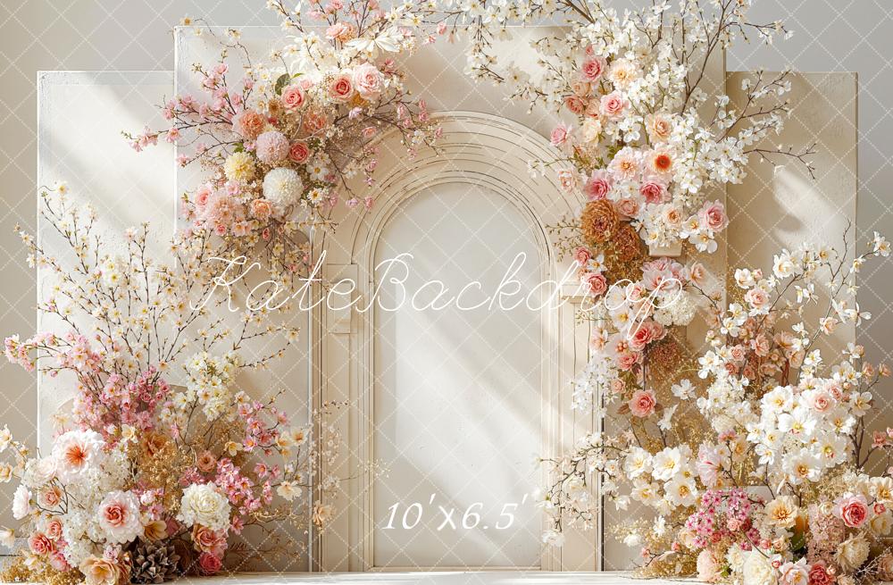 Kate Floral Arch Cream Arrangement Backdrop Designed by Emstselch - Image 4