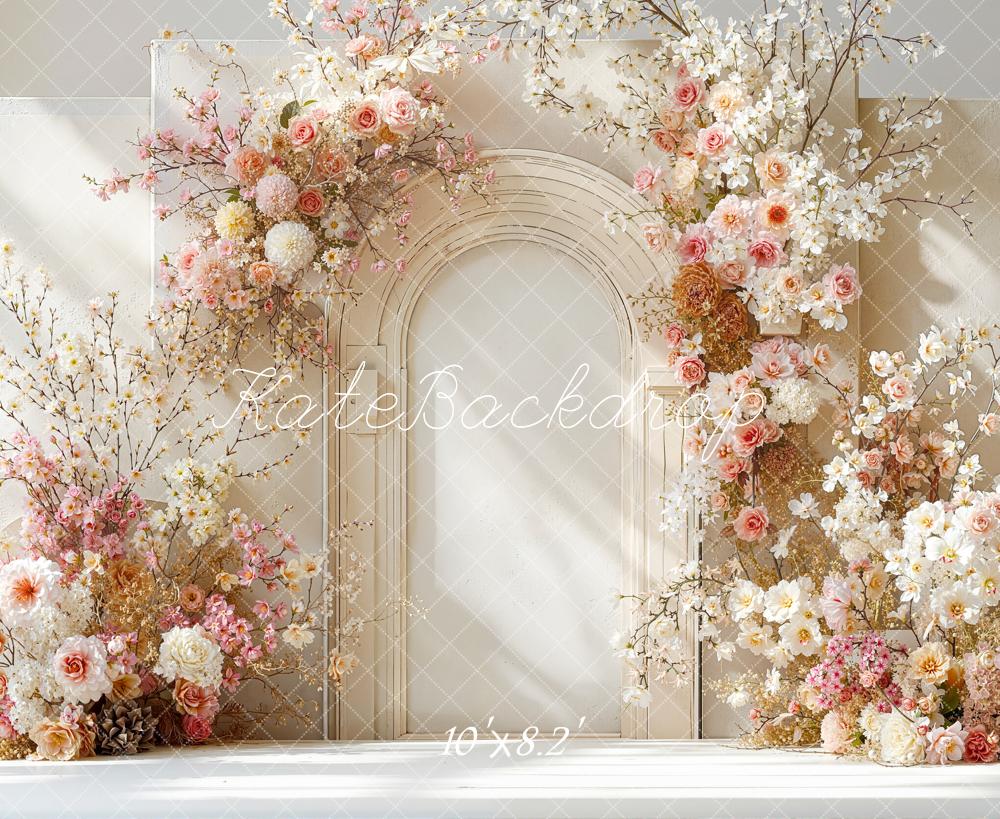 Kate Floral Arch Cream Arrangement Backdrop Designed by Emstselch - Image 6