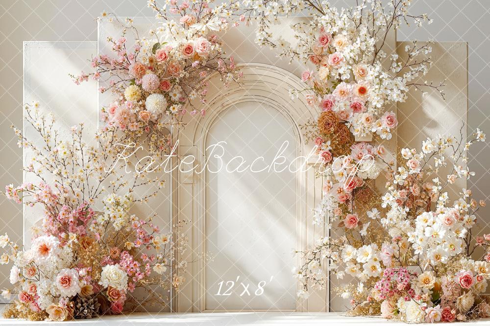 Kate Floral Arch Cream Arrangement Backdrop Designed by Emstselch - Image 8