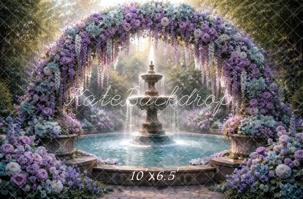 Kate Floral Arch Fountain Garden Backdrop Designed by Vertigo Productions - Image 4