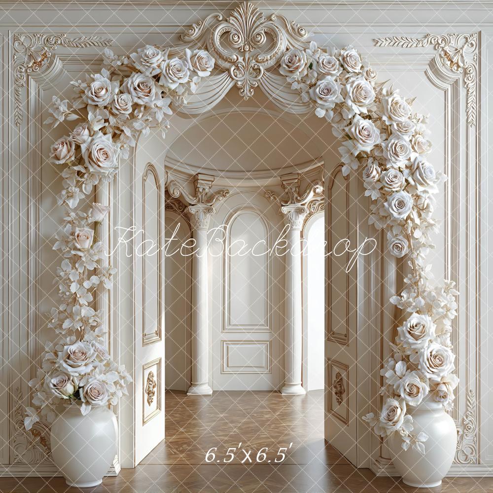 Kate Floral Arch Ornate Cream Wall Backdrop Designed by Mini MakeBelieve - Image 2