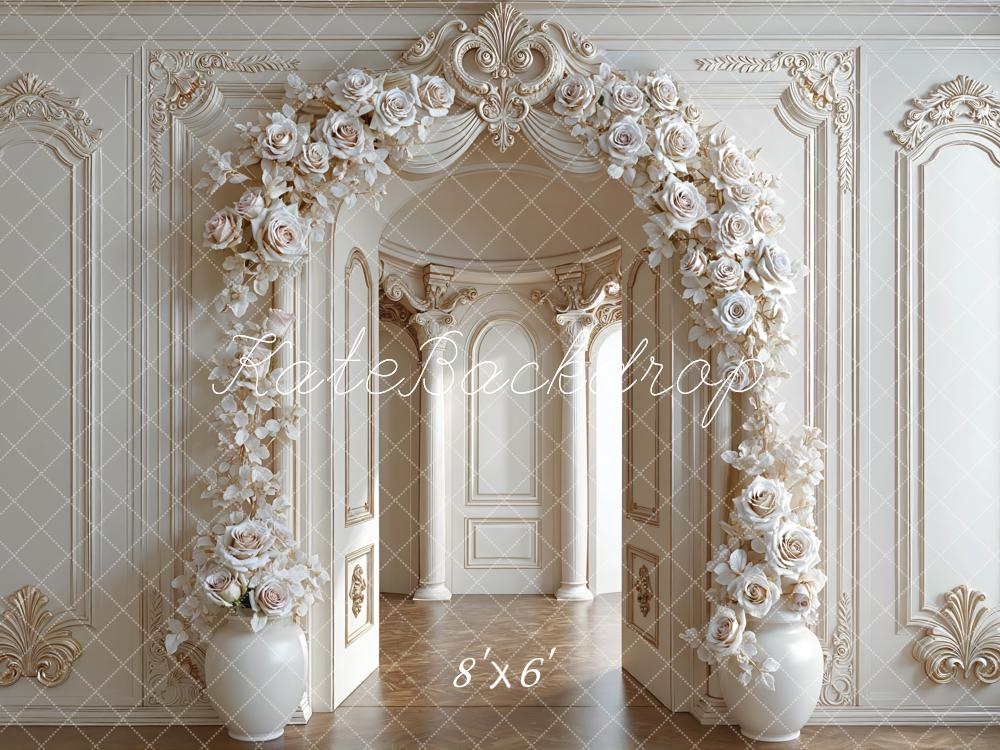 Kate Floral Arch Ornate Cream Wall Backdrop Designed by Mini MakeBelieve - Image 3