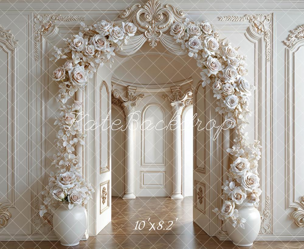 Kate Floral Arch Ornate Cream Wall Backdrop Designed by Mini MakeBelieve - Image 6
