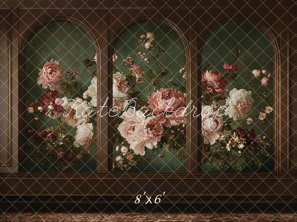 Kate Floral Arch Panels Dark Green Backdrop Designed by Kate Image - Image 3