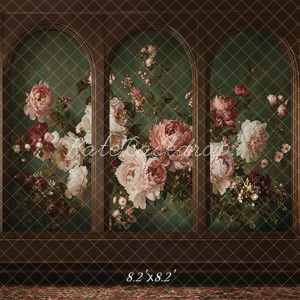 Kate Floral Arch Panels Dark Green Backdrop Designed by Kate Image - Image 5