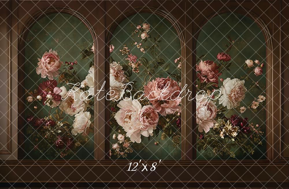 Kate Floral Arch Panels Dark Green Backdrop Designed by Kate Image - Image 8