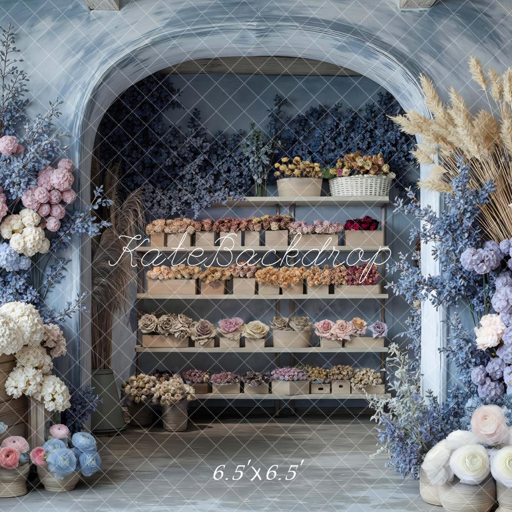 Kate Floral Arch Shelves Pastel Blue Backdrop Designed by Mini MakeBelieve - Image 2