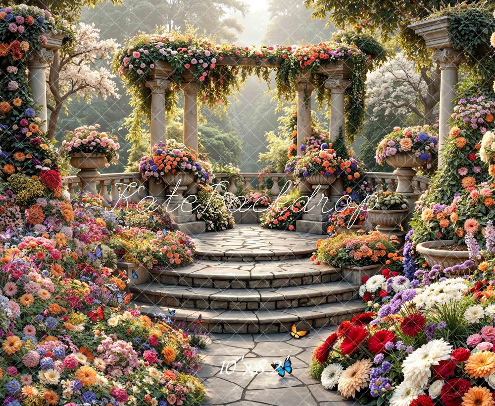 Kate Floral Arch Stone Columns Garden Backdrop Designed by Mini MakeBelieve - Image 6