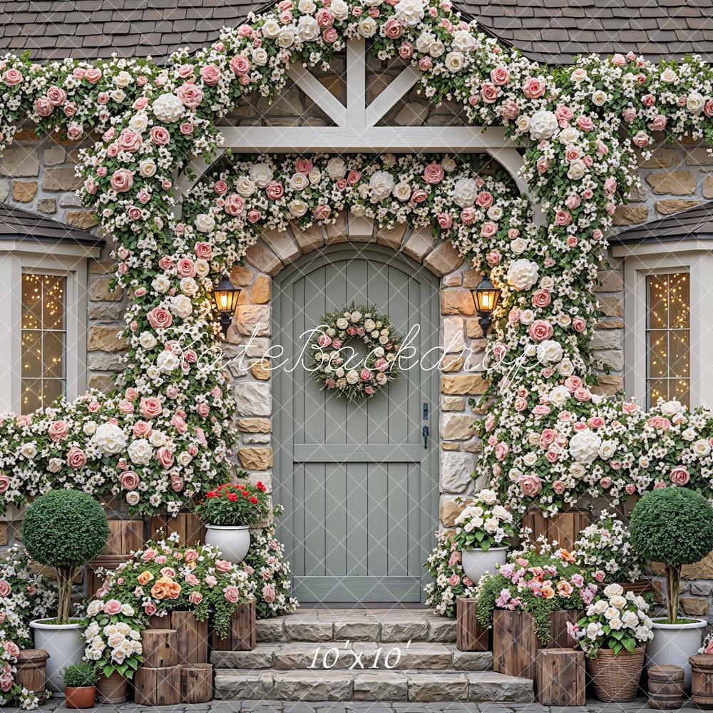 Kate Floral Arch Stone Cottage Backdrop Designed by Mini MakeBelieve - Image 7