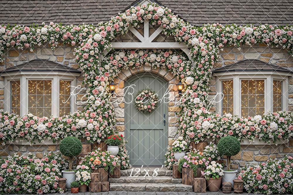 Kate Floral Arch Stone Cottage Backdrop Designed by Mini MakeBelieve - Image 8