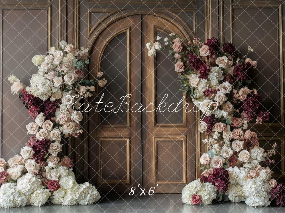 Kate Floral Arch Vintage Wood Door Backdrop Designed by Mini MakeBelieve - Image 3