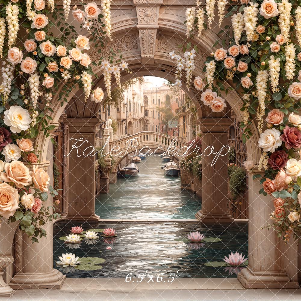 Kate Floral Arch Water Canal Bridge Backdrop Designed by Emetselch - Image 2