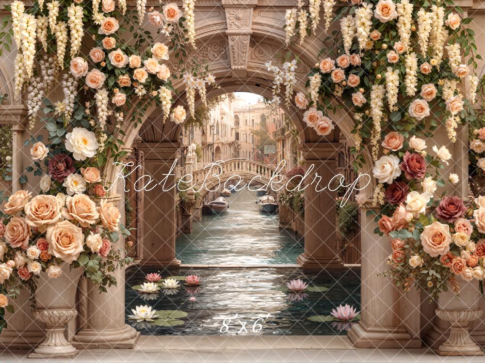 Kate Floral Arch Water Canal Bridge Backdrop Designed by Emetselch - Image 3