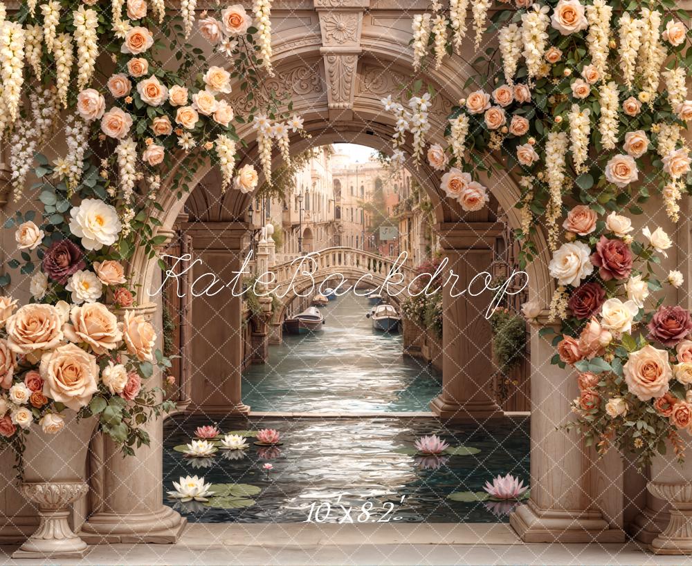 Kate Floral Arch Water Canal Bridge Backdrop Designed by Emetselch - Image 6
