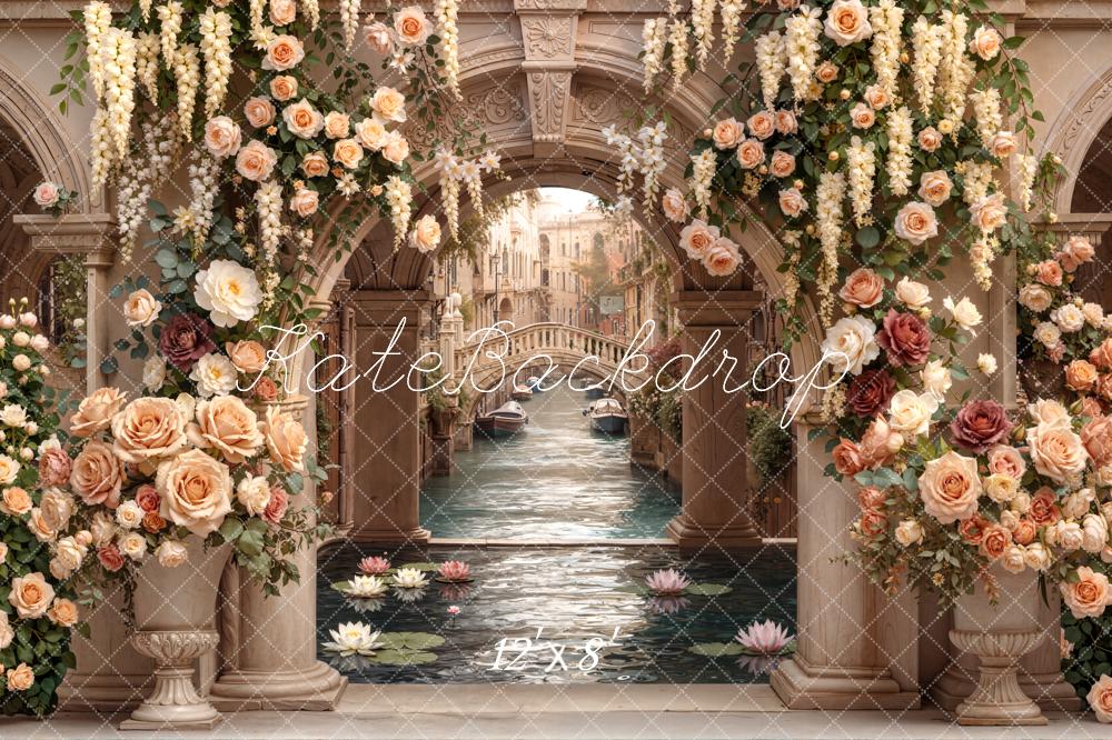 Kate Floral Arch Water Canal Bridge Backdrop Designed by Emetselch - Image 8