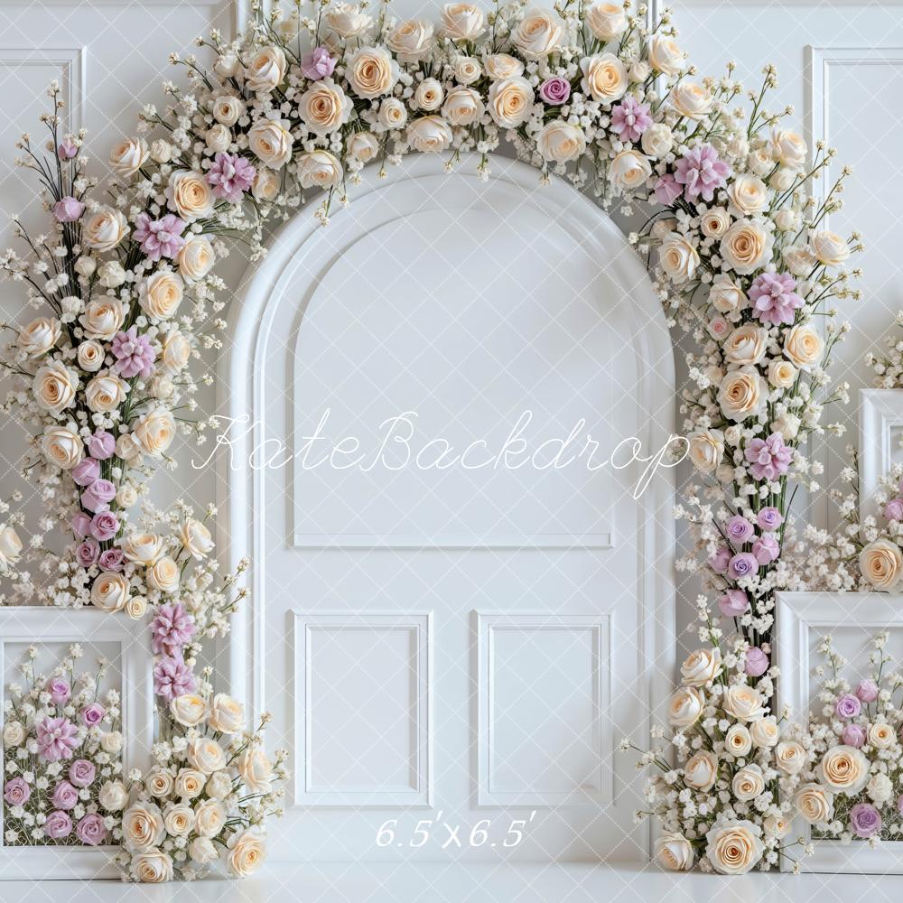 Kate Floral Arch White Frames Backdrop Designed by Mini MakeBelieve - Image 2