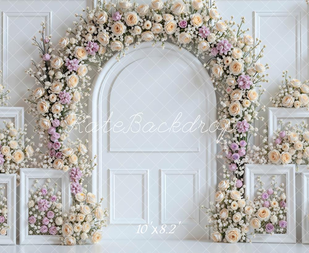 Kate Floral Arch White Frames Backdrop Designed by Mini MakeBelieve - Image 6