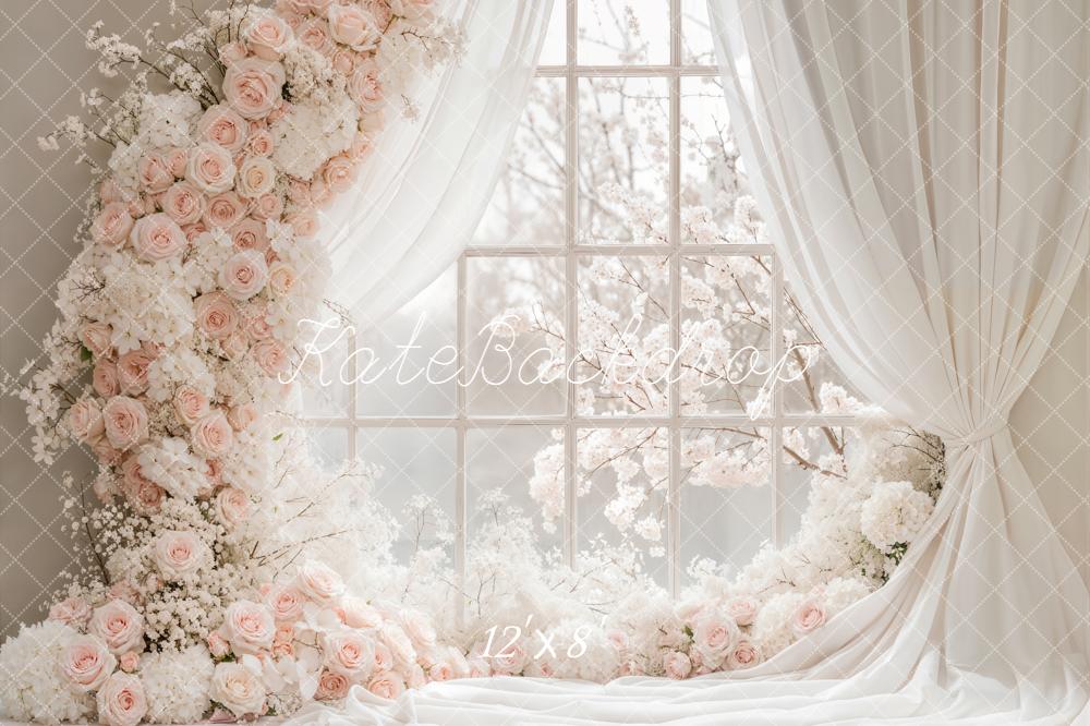 Kate Floral Arch Window Curtains Fleece Backdrop Designed by Emstselch - Image 7
