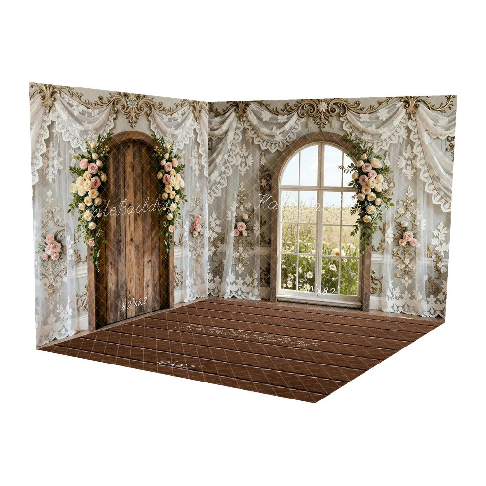 Kate Floral Arch Window Lace Curtains Room Set - Image 2