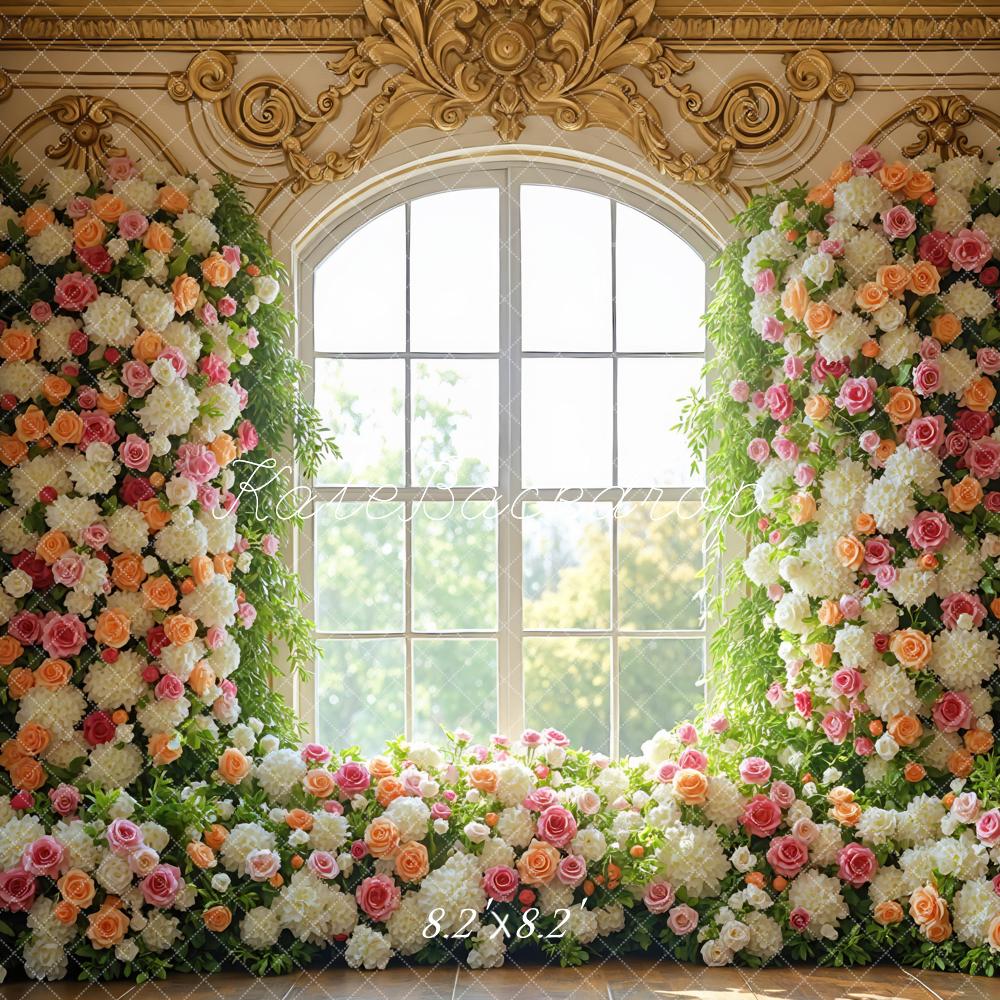 Kate Spring Floral Arch Window Ornate Gold Backdrop Designed by Mini MakeBelieve - Image 5