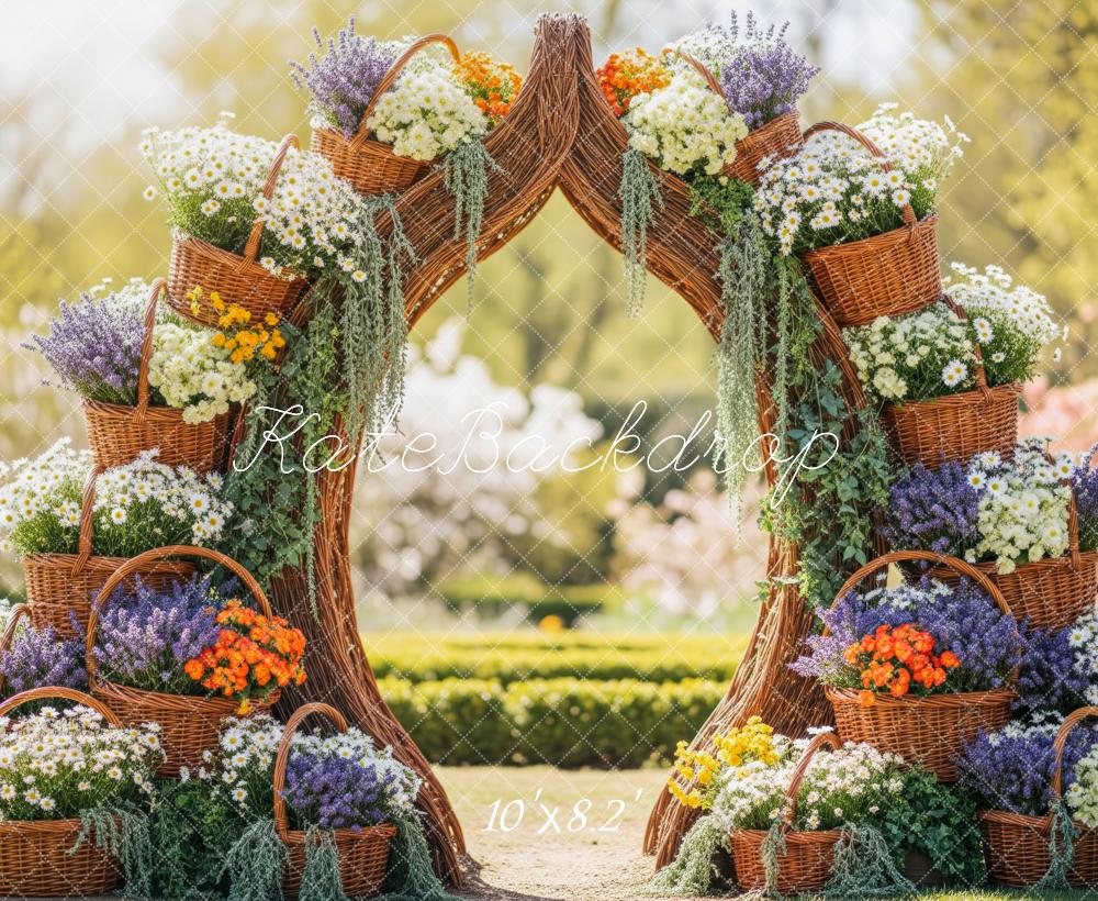 Kate Floral Basket Display Fleece Backdrop Designed by Patty Robert - Image 3