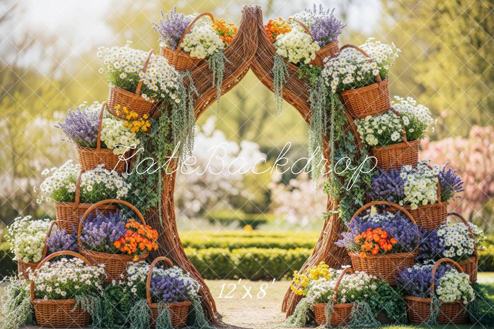 Kate Floral Basket Display Fleece Backdrop Designed by Patty Robert - Image 4