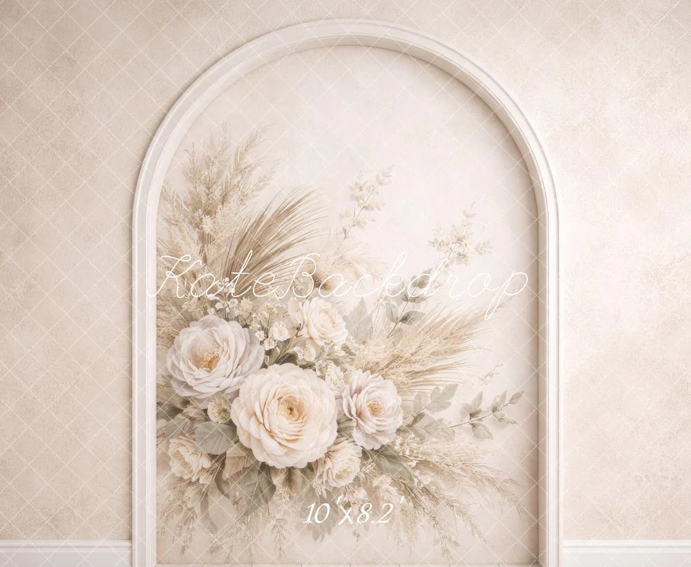 Kate Floral Beige Boho Wall Backdrop Designed by Megan Leigh Photography - Image 6