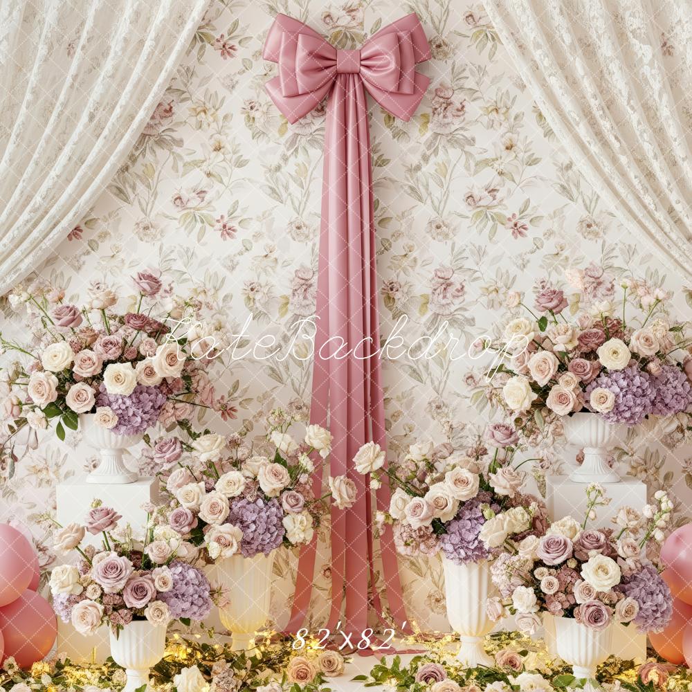 Kate Floral Curtain Pink Balloons Backdrop Designed by Patty Robert - Image 5