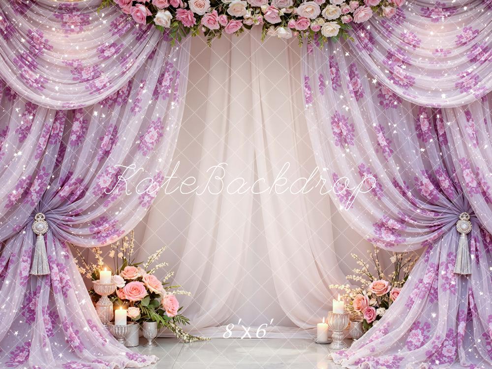 Kate Floral Curtains Candles Backdrop Designed by Mini MakeBelieve - Image 3