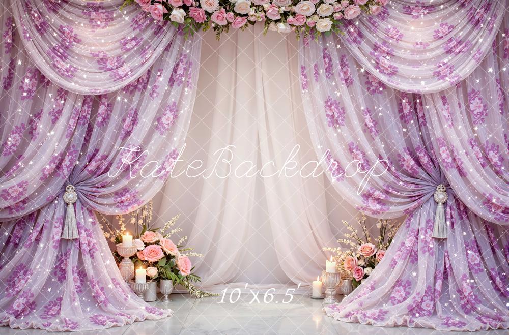 Kate Floral Curtains Candles Backdrop Designed by Mini MakeBelieve - Image 4