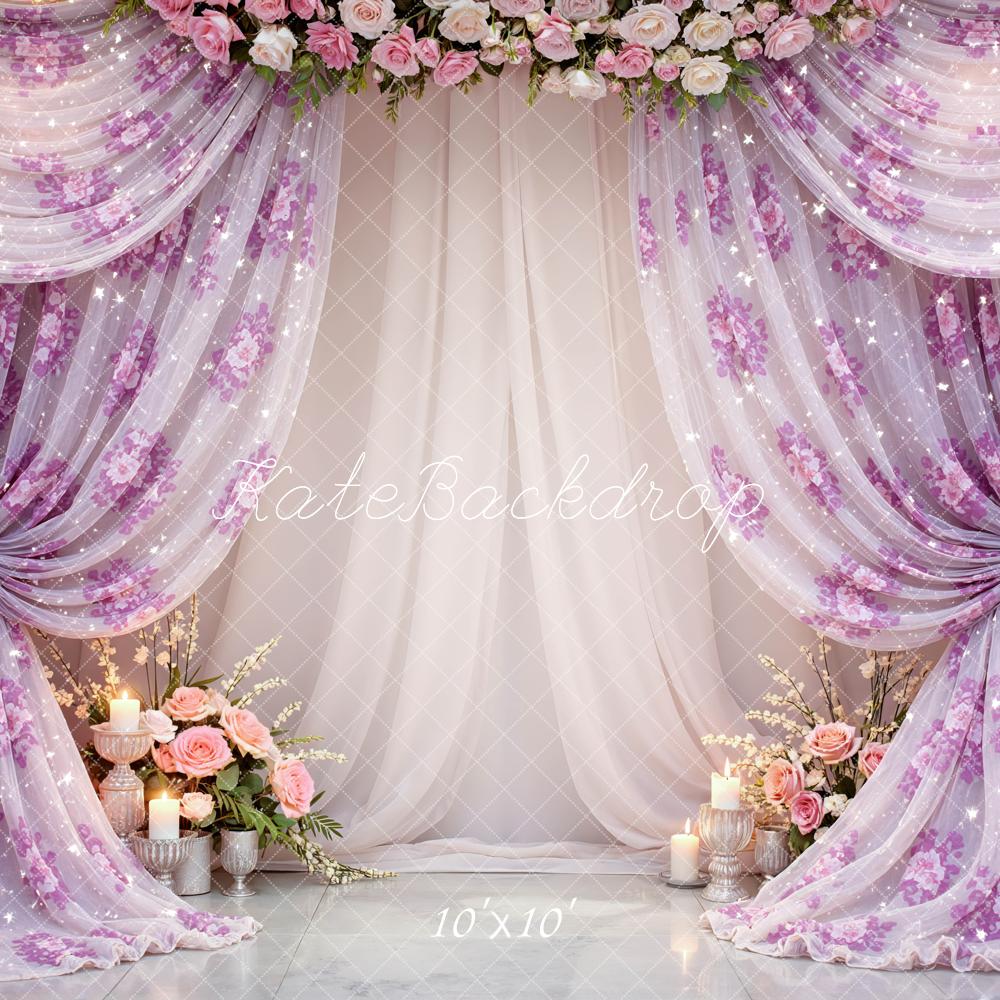 Kate Floral Curtains Candles Backdrop Designed by Mini MakeBelieve - Image 7