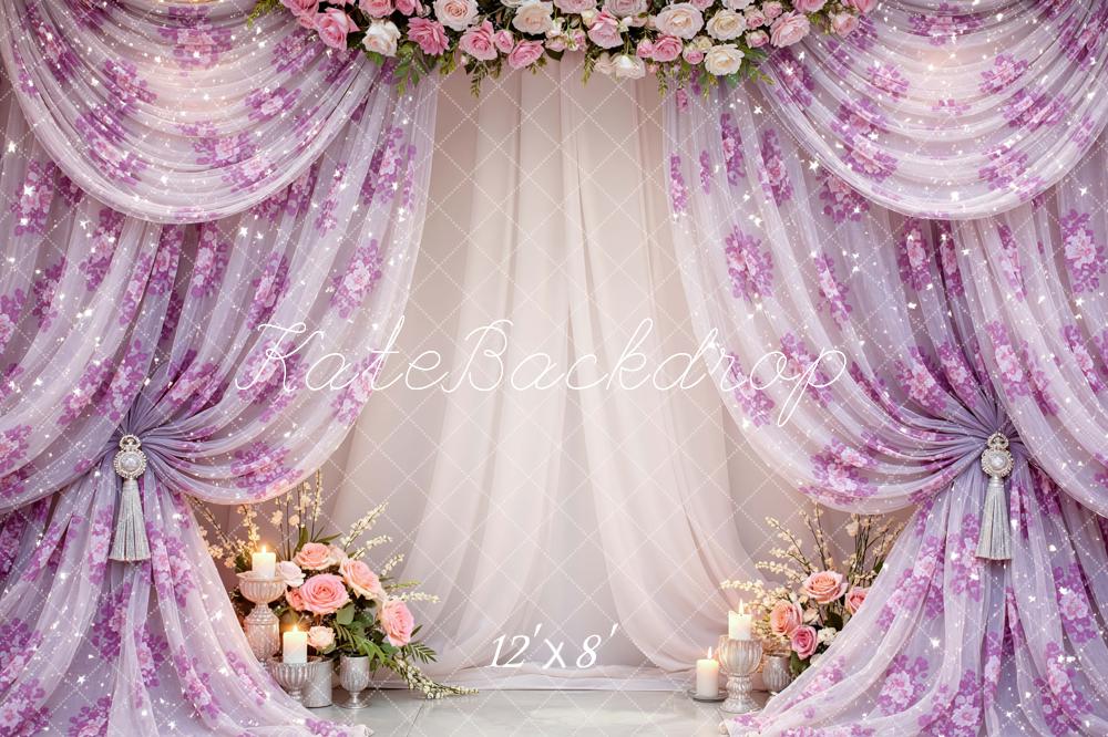 Kate Floral Curtains Candles Backdrop Designed by Mini MakeBelieve - Image 8