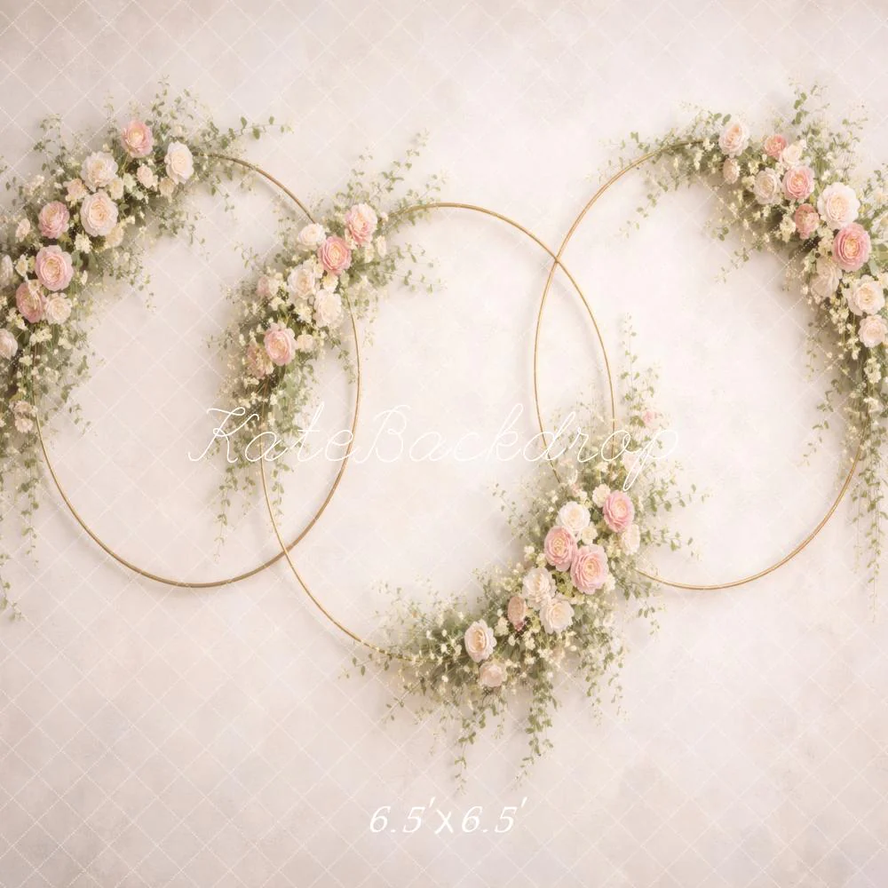 Kate Floral Gold Hoops Neutral Backdrop Designed by Vertigo Productions - Image 2