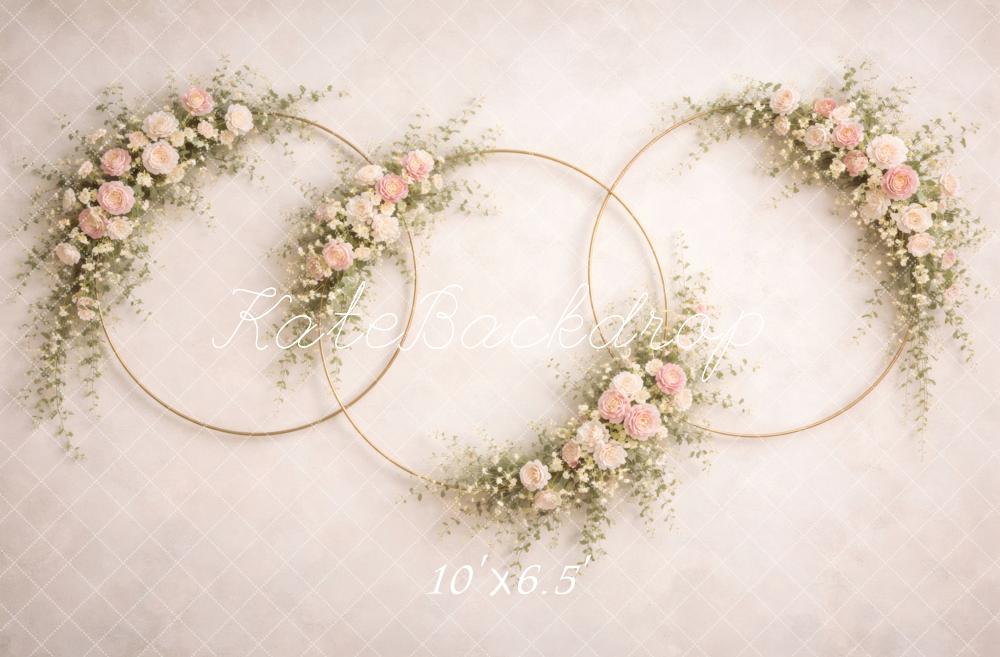 Kate Floral Gold Hoops Neutral Backdrop Designed by Vertigo Productions - Image 4