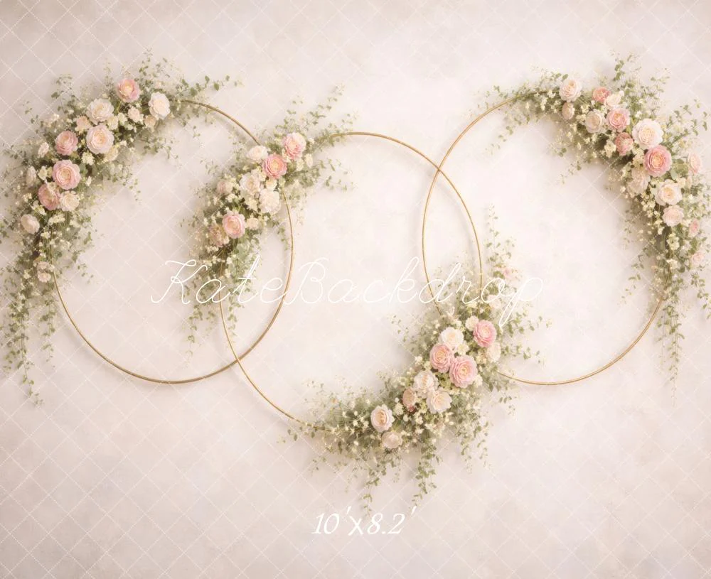 Kate Floral Gold Hoops Neutral Backdrop Designed by Vertigo Productions - Image 6